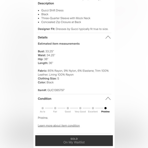 NWT authentic Gucci dress - Picture 4 of 4